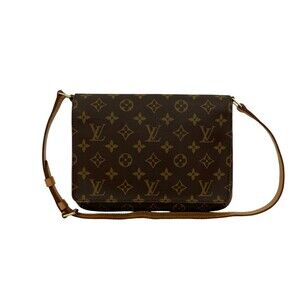LOUIS VUITTON Authentic Vintage Brown Monogram Leather Shoulder Bag